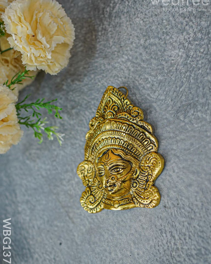 White Metal Durga Face - Gold Finish Wbg1378 Pooja Utility Rg