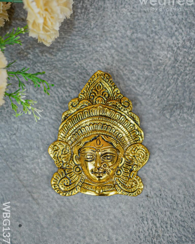 White Metal Durga Face - Gold Finish Wbg1378 Pooja Utility Rg