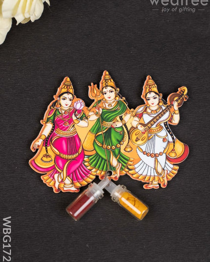 Durga Lakshmi Saraswathi Haldi Kumkum Set - WBG1725 - Add-ons