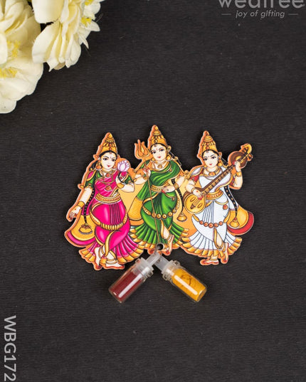 Durga Lakshmi Saraswathi Haldi Kumkum Set - WBG1725 - Add-ons