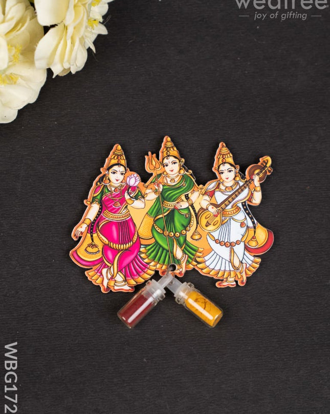 Durga Lakshmi Saraswathi Haldi Kumkum Set - WBG1725 - Add-ons