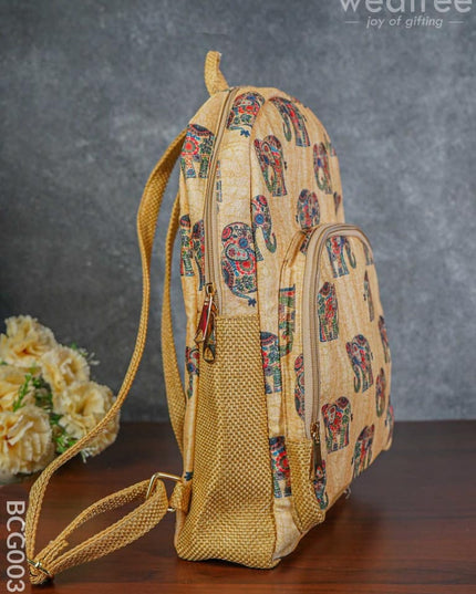 Eco-Friendly Backpack With Jute Strap - Bcg0036 Branding