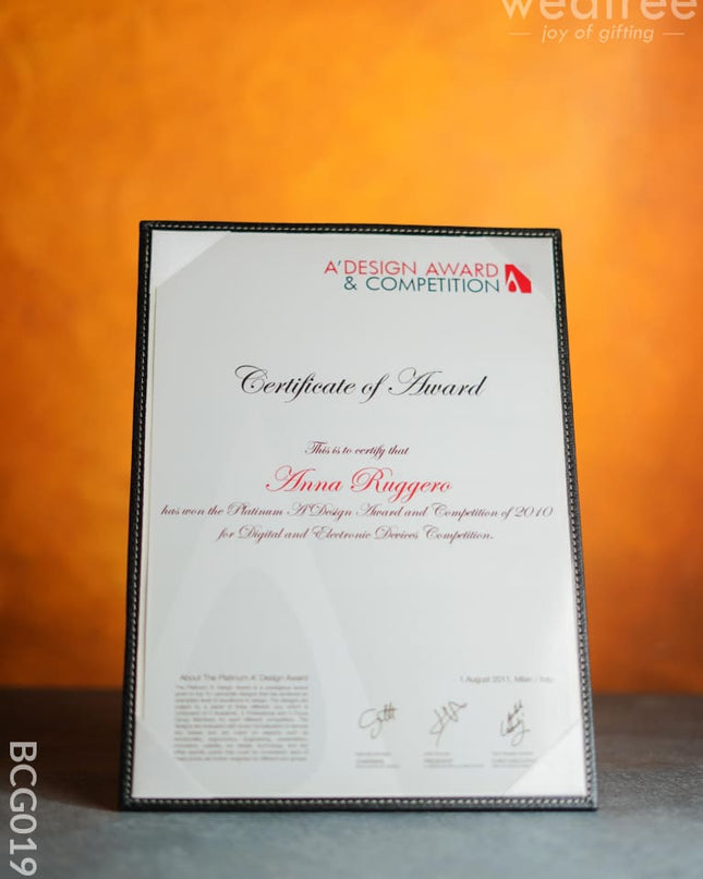 Eco Friendly Certificate Holder With Stand - Bcg0196 Office Utility