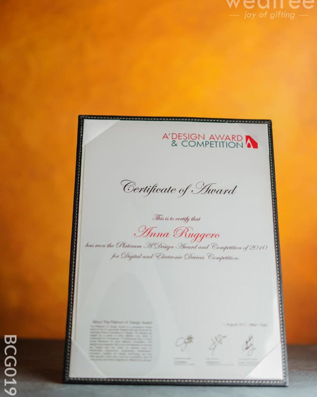 Eco Friendly Certificate Holder With Stand - Bcg0196 Office Utility