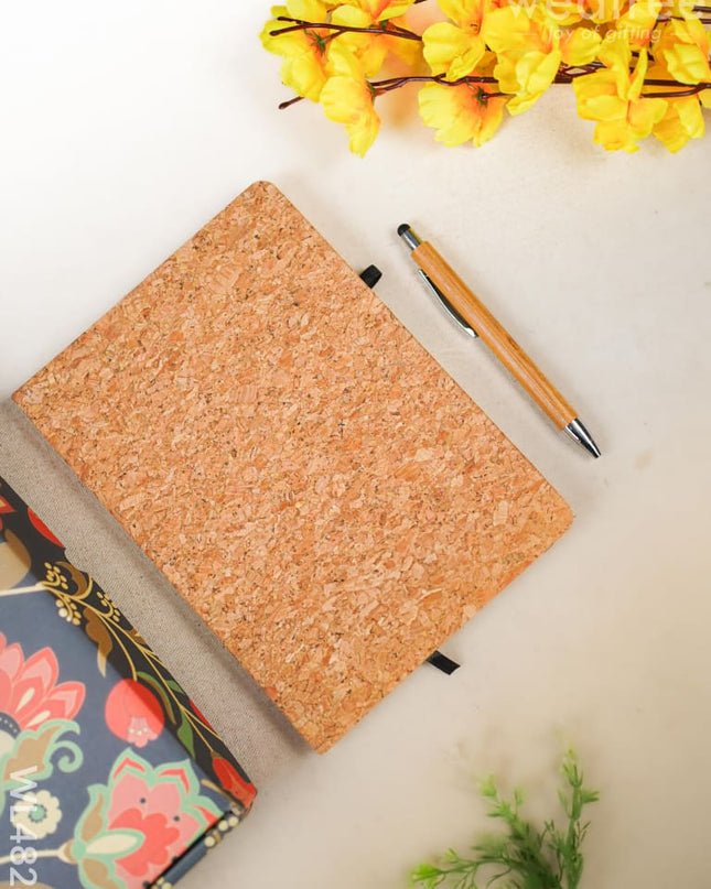 Eco Friendly Gift Set (Cork Diary Bamboo Pen) - WL4828 Diaries & Notepads