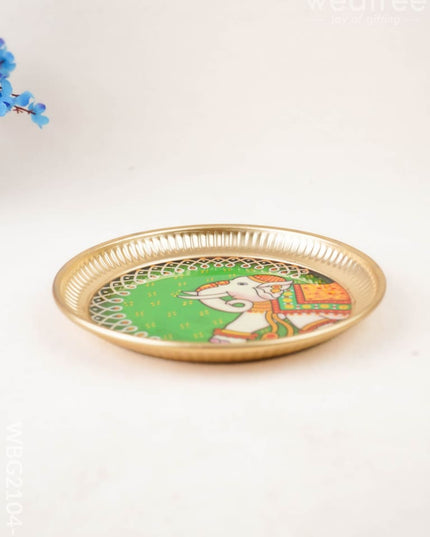 Elephant - Brass Coated Plate - 6 inch - WBG2104-2 - Trays & Plates RG