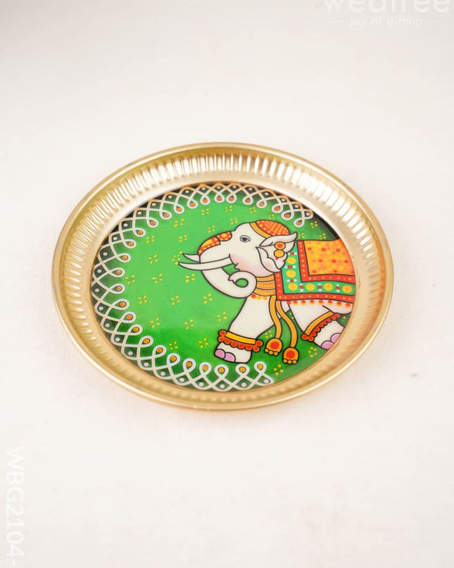 Elephant - Brass Coated Plate - 6 inch - WBG2104-2 - Trays & Plates RG