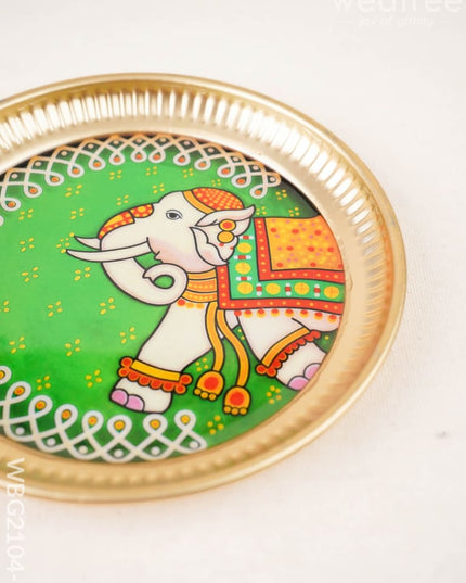 Elephant - Brass Coated Plate - 6 inch - WBG2104-2 - Trays & Plates RG