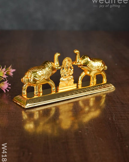 Elephant Double Kumkum Holder With Ganesha - W4184 Holders