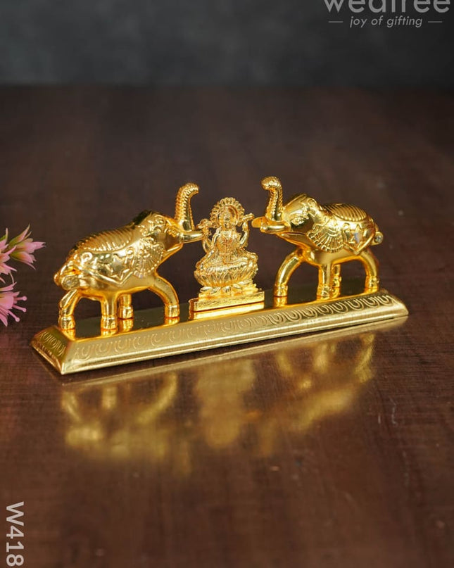 Elephant Double Kumkum Holder With Lakshmi - W4186 Holders