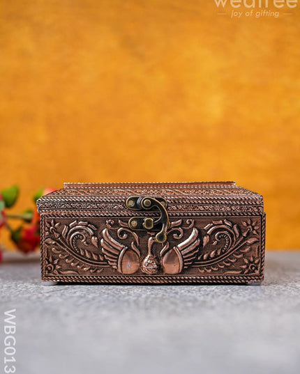 Elephant Embossed Dry Fruit Box - Square 6X6Inches Wbg0134
