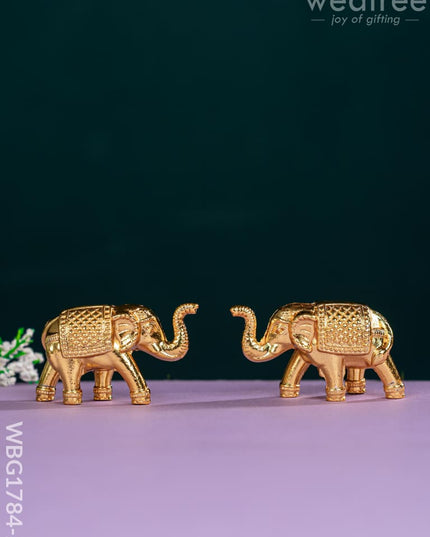 Elephant Idol - Set of 2 - Gold Finish - WBG1784-2 - Murti - RG