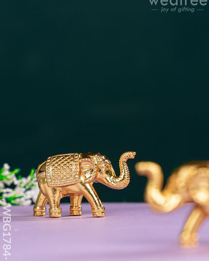 Elephant Idol - Set of 2 - Gold Finish - WBG1784-2 - Murti - RG