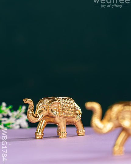 Elephant Idol - Set of 2 - Gold Finish - WBG1784-2 - Murti - RG