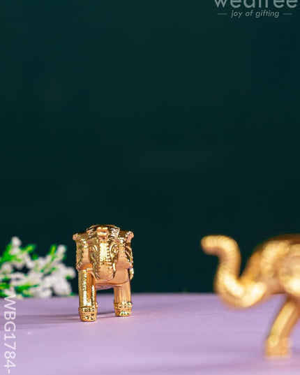 Elephant Idol - Set of 2 - Gold Finish - WBG1784-2 - Murti - RG