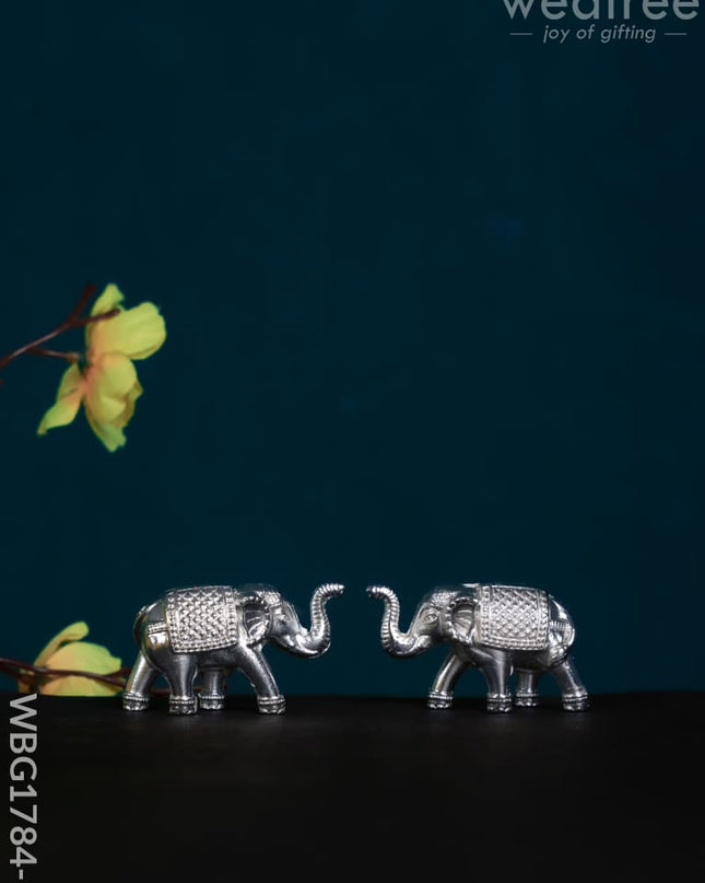 Elephant Idol - Set of 2 - Silver Finish - WBG1784-1 - Murti - RG