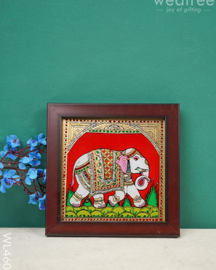 Elephant Reverse Glass Painting Frame - 4 x 4 inch - WL4608 - Frames