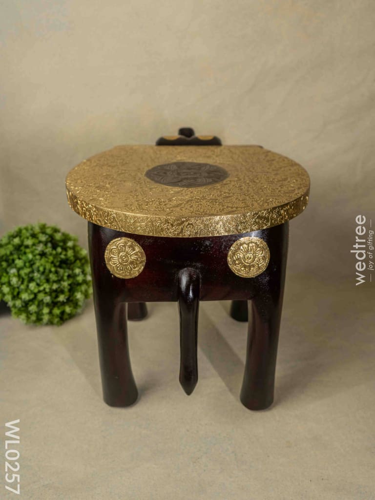 Elephant Stool - 15 Inch (Metal Fitting) Wl0257 Wooden Stools