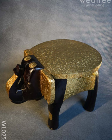 Elephant Stool - 15 Inch (Metal Fitting) Wl0257 Wooden Stools