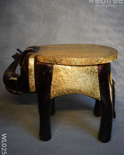 Elephant Stool - 15 Inch (Metal Fitting) Wl0257 Wooden Stools