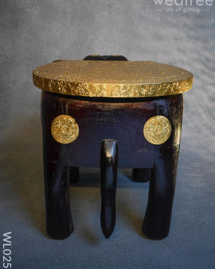 Elephant Stool - 15 Inch (Metal Fitting) Wl0257 Wooden Stools