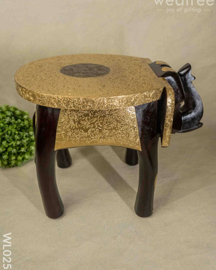 Elephant Stool - 15 Inch (Metal Fitting) Wl0257 Wooden Stools