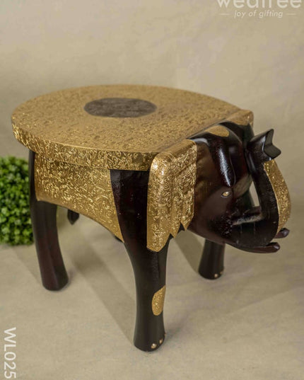 Elephant Stool - 15 Inch (Metal Fitting) Wl0257 Wooden Stools