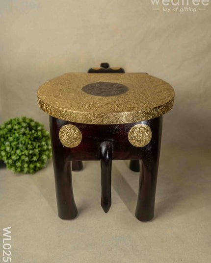 Elephant Stool - 15 Inch (Metal Fitting) Wl0257 Wooden Stools