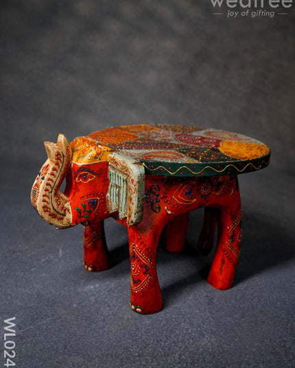 Elephant Stool - 6 Inch (Antique Orange) Wl0247 Wooden Stools