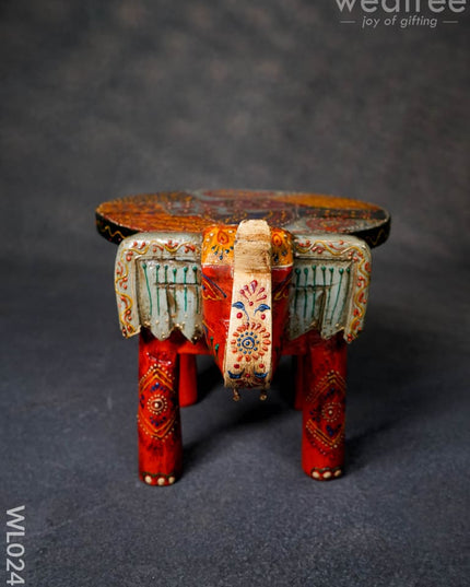 Elephant Stool - 6 Inch (Antique Orange) Wl0247 Wooden Stools