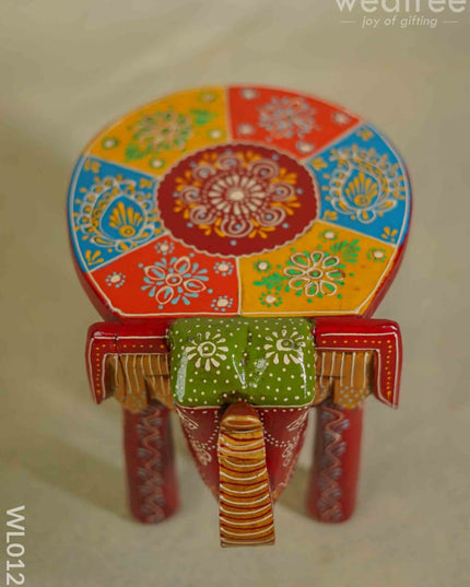 Elephant Stool - 8 Inch Multicolour Wl0121 Wooden Stools
