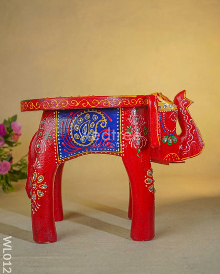 Elephant Stool - 8 Inch Multicolour Wl0121 Wooden Stools