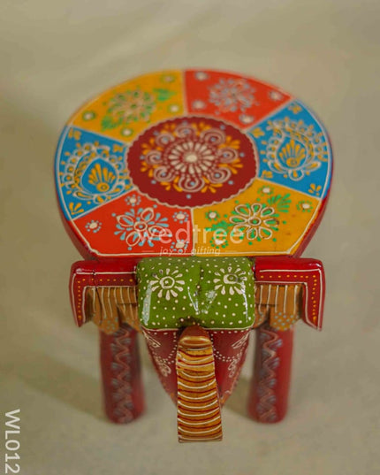 Elephant Stool - 8 Inch Multicolour Wl0121 Wooden Stools