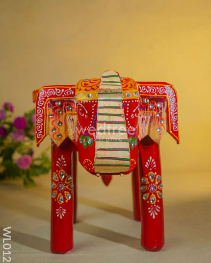 Elephant Stool - 8 Inch Multicolour Wl0121 Wooden Stools