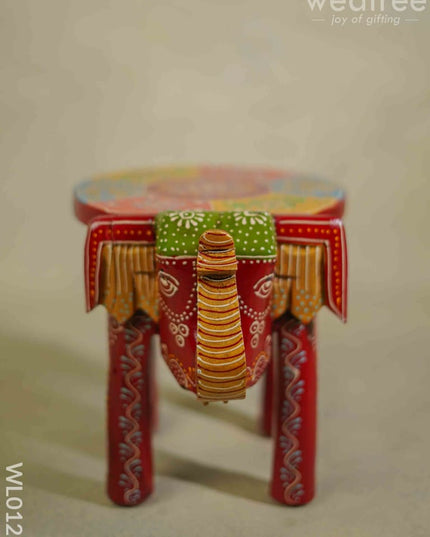 Elephant Stool - 8 Inch Multicolour Wl0121 Wooden Stools