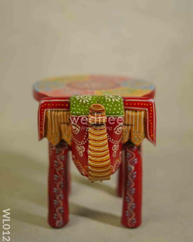 Elephant Stool - 8 Inch Multicolour Wl0121 Wooden Stools