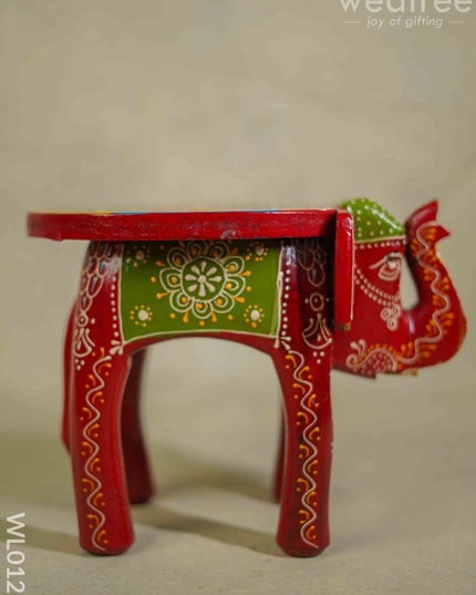 Elephant Stool - 8 Inch Multicolour Wl0121 Wooden Stools