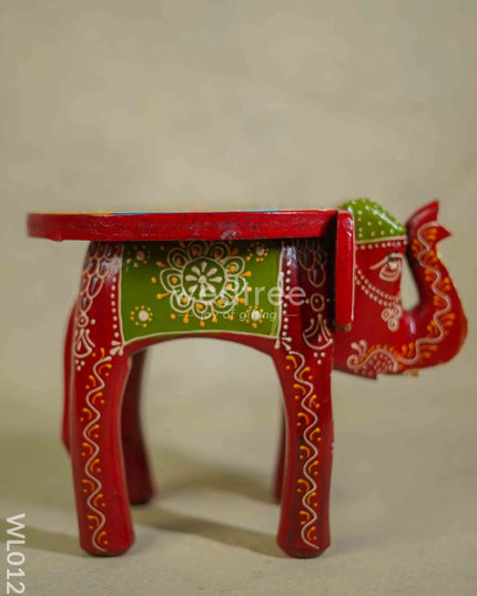 Elephant Stool - 8 Inch Multicolour Wl0121 Wooden Stools