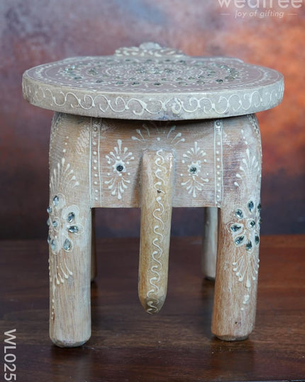 Elephant Stool - 8 Inch (White) Wl0250 Wooden Stools