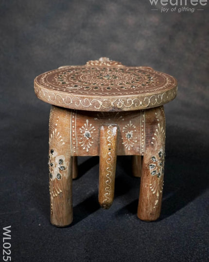 Elephant Stool - 8 Inch (White) Wl0250 Wooden Stools
