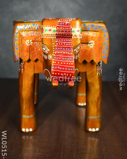Elephant Stool - 8 Inch (Red And Orange) Wl0515 12Inches Wooden Stools