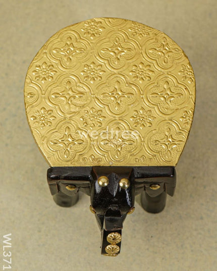 Elephant Stool With Brass Fitted - 4 Inch Wl3712 Wooden Stools