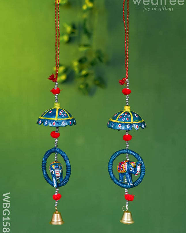 Elephant Thoran with Bells - Set of 2 - WBG1588 Thorans RG