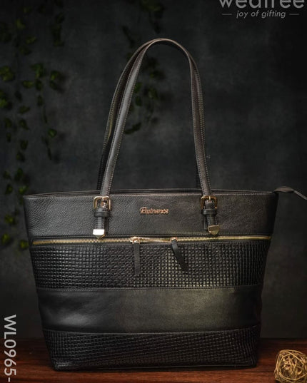 Elite Leather Handbag For Women- Wl0965 Black Handbags