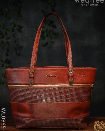 Elite Leather Handbag For Women- Wl0965 Maroon Handbags