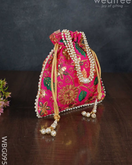 Embroidery Chamki Work Potli Bag - Wbg0955 Bags