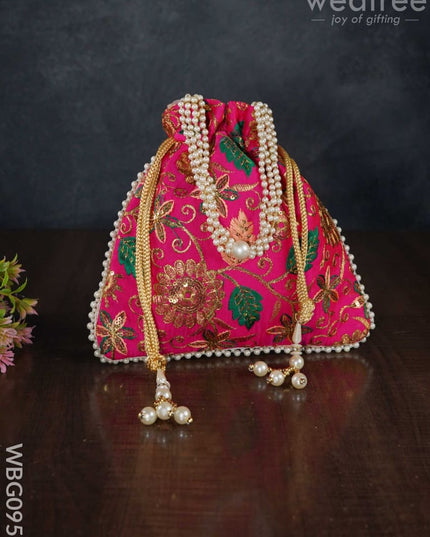 Embroidery Chamki Work Potli Bag - Wbg0955 Bags