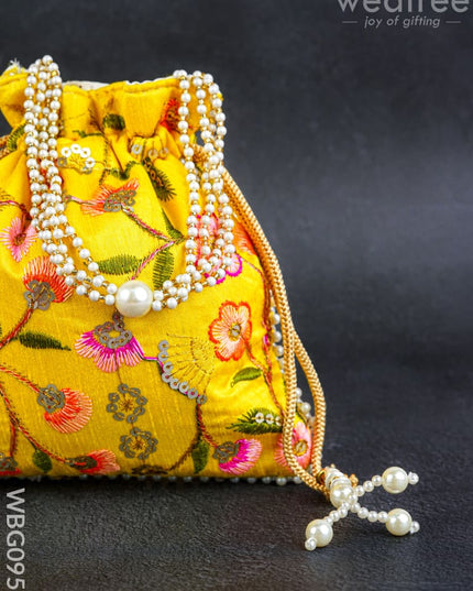 Embroidery Chamki Work Potli Bag - WBG0955 - Potli Bags