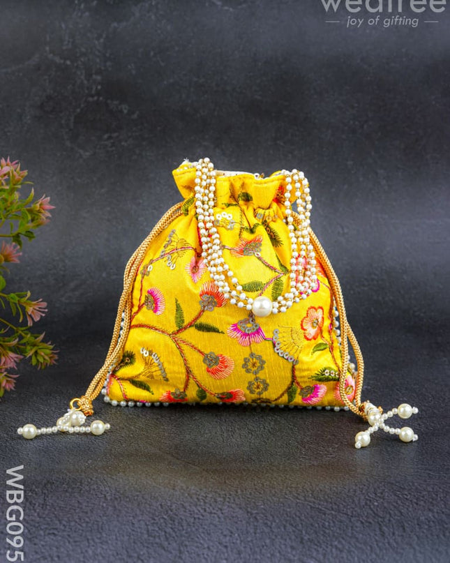 Embroidery Chamki Work Potli Bag - WBG0955 - Potli Bags