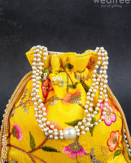 Embroidery Chamki Work Potli Bag - WBG0955 - Potli Bags